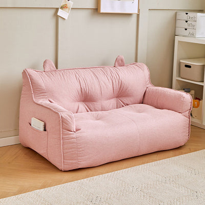 Contemporary Scandinavian Cotton Linen EPS Bunny Shaped Rectangular Sofa With Backrest Armrests For Living Room