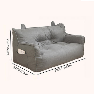 Contemporary Scandinavian Cotton Linen EPS Bunny Shaped Rectangular Sofa With Backrest Armrests For Living Room