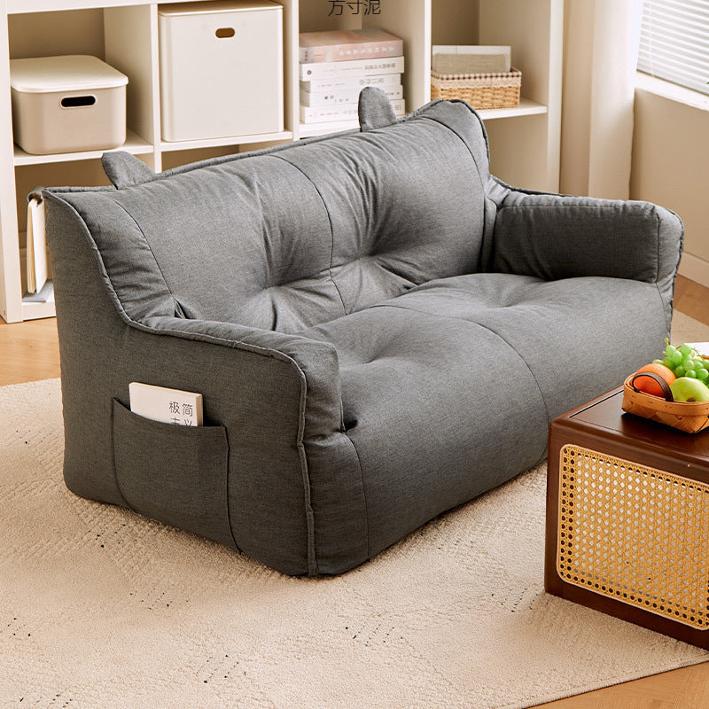Contemporary Scandinavian Cotton Linen EPS Bunny Shaped Rectangular Sofa With Backrest Armrests For Living Room