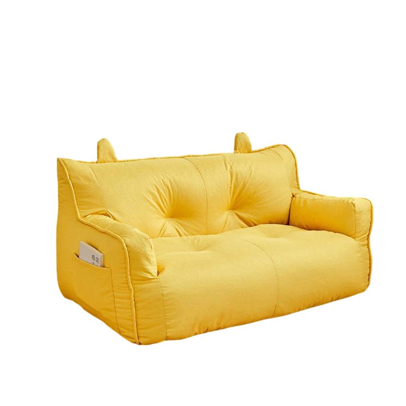 Contemporary Scandinavian Cotton Linen EPS Bunny Shaped Rectangular Sofa With Backrest Armrests For Living Room
