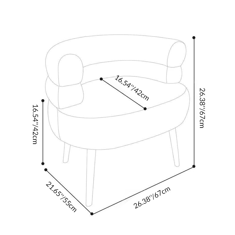 Contemporary Creative Lambswool Metal Semi-Enclosed Cylindrical Lounge Chair With Backrest & Armrests For Bedroom