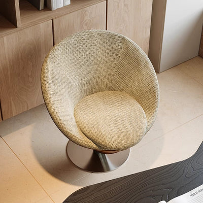 Traditional Chinese Velvet Wood Metal Swivel Round Curved Accent Chair Backrest For Living Room