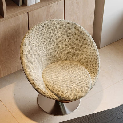 Traditional Chinese Velvet Wood Metal Swivel Round Curved Accent Chair Backrest For Living Room