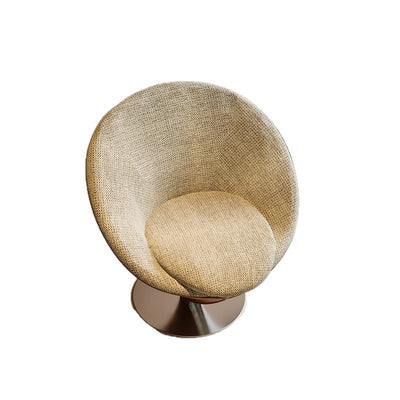 Traditional Chinese Velvet Wood Metal Swivel Round Curved Accent Chair Backrest For Living Room