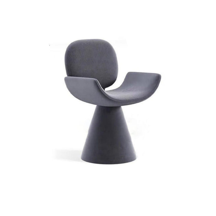 Tabouret de coiffeuse pivotant courbé en bois massif et suède moderne de luxe avec dossier pour chambre à coucher 