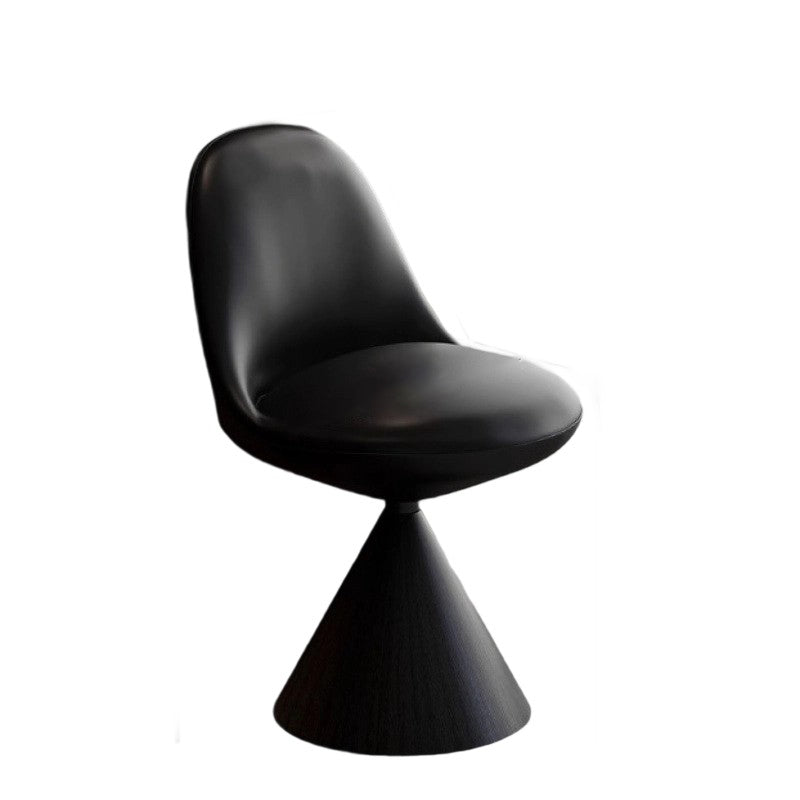 Traditional Chinese Linen Velvet Faux Leather Metal Curved Conical Round Vanity Stool With Backrest For Bedroom