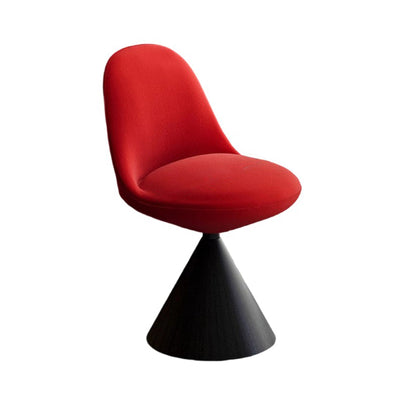Traditional Chinese Linen Velvet Faux Leather Metal Curved Conical Round Vanity Stool With Backrest For Bedroom