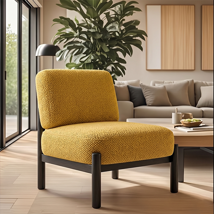 Sillón auxiliar cuadrado cilíndrico de metal con tela sherpa de estilo francés tradicional con respaldo para sala de estar 