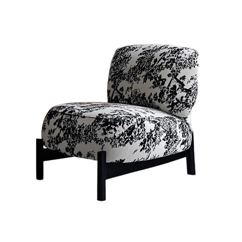 Traditional French Lambswool Metal Cylindrical Square Accent Chair With Backrest For Living Room