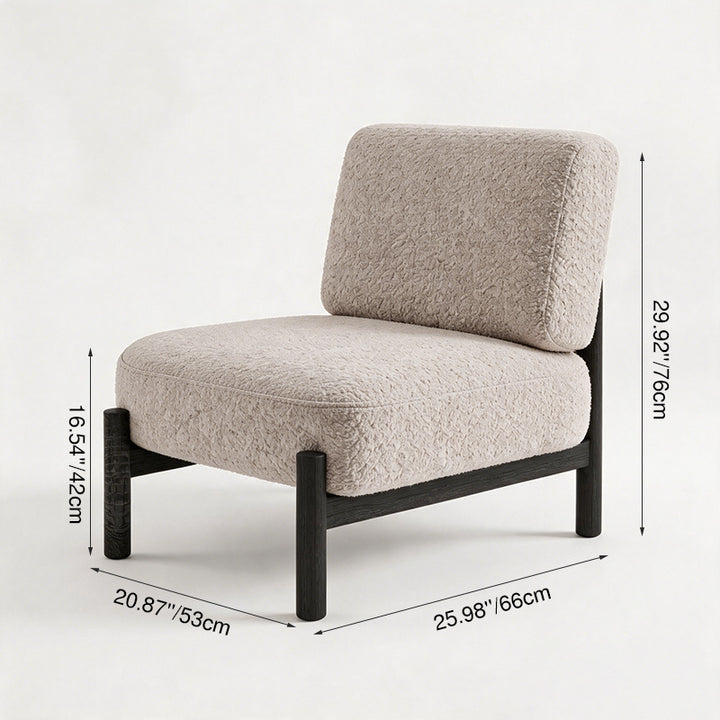 Sillón auxiliar cuadrado cilíndrico de metal con tela sherpa de estilo francés tradicional con respaldo para sala de estar 