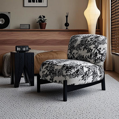 Traditional French Lambswool Metal Cylindrical Square Accent Chair With Backrest For Living Room