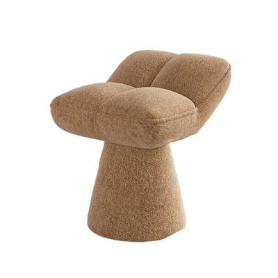 Contemporary Creative Chenille Wood Square Conical Vanity Stool For Bedroom