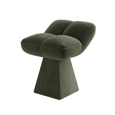 Contemporary Creative Chenille Wood Square Conical Vanity Stool For Bedroom