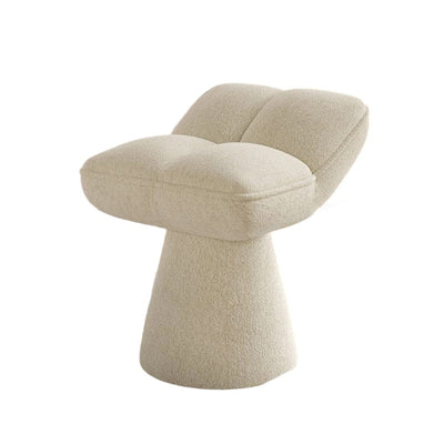 Contemporary Creative Chenille Wood Square Conical Vanity Stool For Bedroom