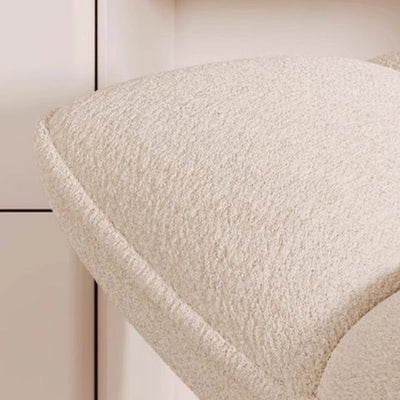 Contemporary Creative Chenille Wood Square Conical Vanity Stool For Bedroom