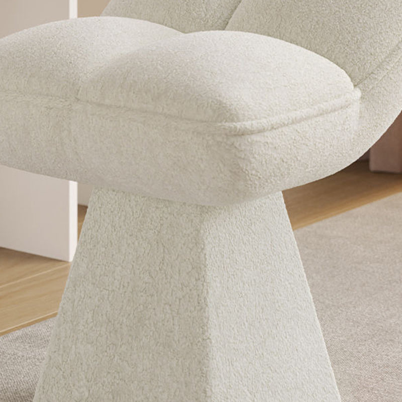 Contemporary Creative Chenille Wood Square Conical Vanity Stool For Bedroom