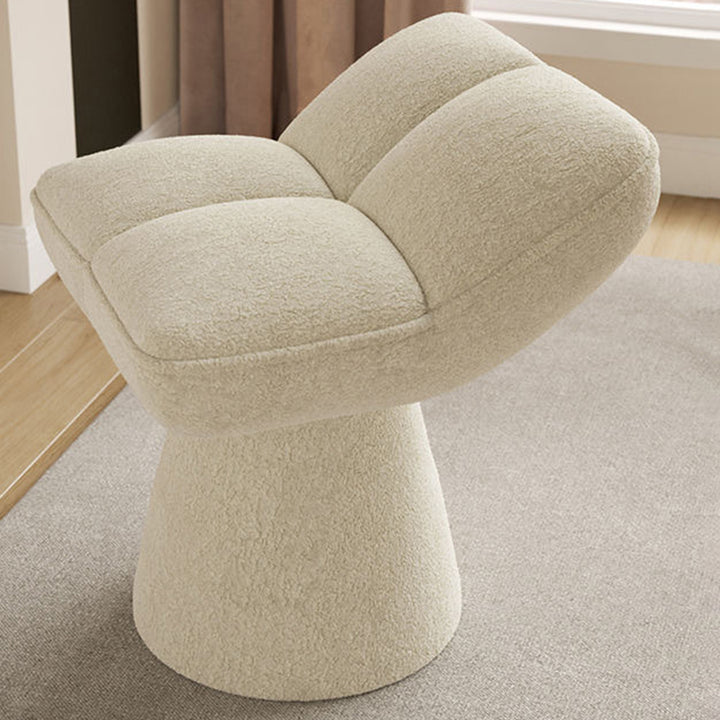 Moderner kreativer Schminkhocker aus Chenille-Stoff und Holzwerkstoff in quadratischer, konischer Form für das Schlafzimmer 