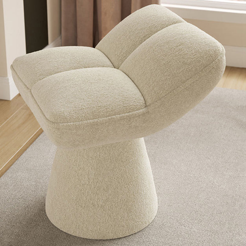 Contemporary Creative Chenille Wood Square Conical Vanity Stool For Bedroom