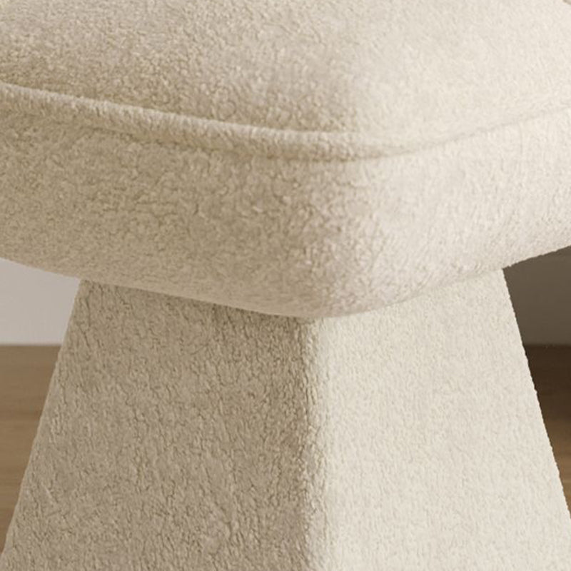 Contemporary Creative Chenille Wood Square Conical Vanity Stool For Bedroom