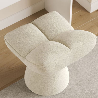 Contemporary Creative Chenille Wood Square Conical Vanity Stool For Bedroom