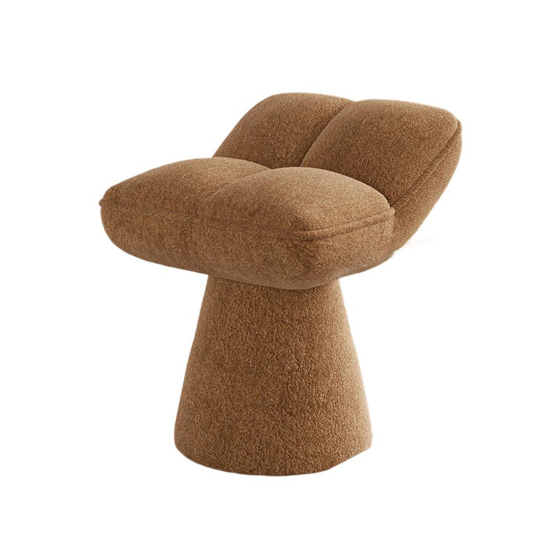 Contemporary Creative Chenille Wood Square Conical Vanity Stool For Bedroom
