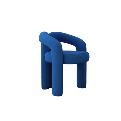 Contemporary Creative Velvet Carbon Steel M-Shaped Curved Vanity Stool With Backrest For Bedroom