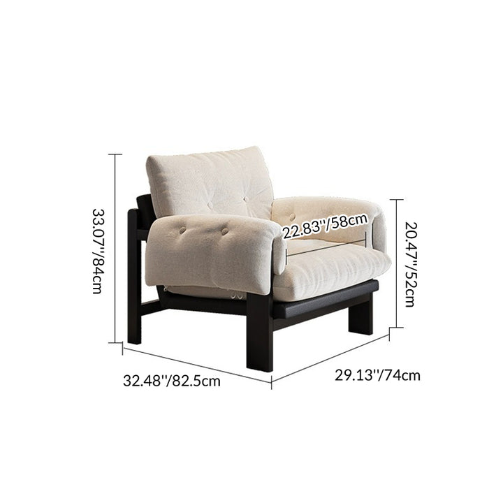 Chaise d’appoint carrée en tissu côtelé vintage traditionnel et bois massif, avec dossier et accoudoirs, pour salon 