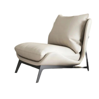 Traditional French Velvet Cat Scratch Leather Carbon Steel Rectangular Curved Square Accent Chair With Backrest For Living Room