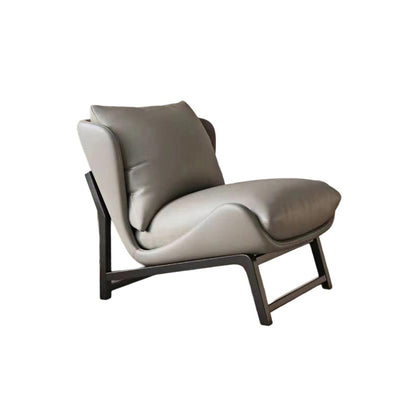 Traditional French Velvet Cat Scratch Leather Carbon Steel Rectangular Curved Square Accent Chair With Backrest For Living Room