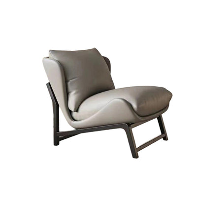 Traditional French Velvet Cat Scratch Leather Carbon Steel Rectangular Curved Square Accent Chair With Backrest For Living Room