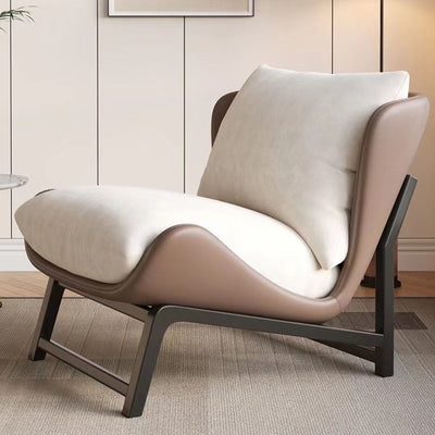 Traditional French Velvet Cat Scratch Leather Carbon Steel Rectangular Curved Square Accent Chair With Backrest For Living Room