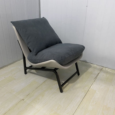 Traditional French Velvet Cat Scratch Leather Carbon Steel Rectangular Curved Square Accent Chair With Backrest For Living Room