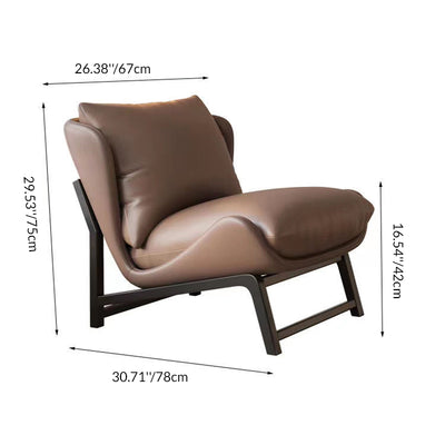 Traditional French Velvet Cat Scratch Leather Carbon Steel Rectangular Curved Square Accent Chair With Backrest For Living Room