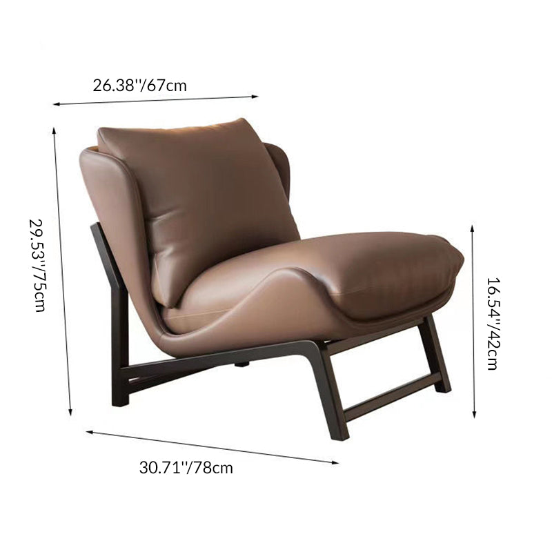 Traditional French Velvet Cat Scratch Leather Carbon Steel Rectangular Curved Square Accent Chair With Backrest For Living Room