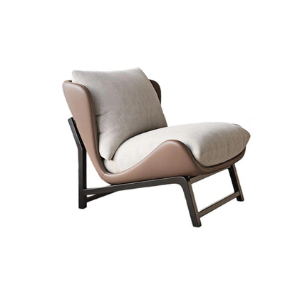 Traditional French Velvet Cat Scratch Leather Carbon Steel Rectangular Curved Square Accent Chair With Backrest For Living Room