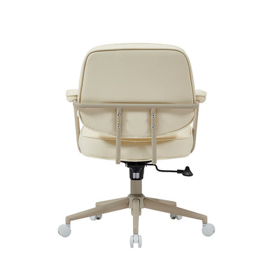 Contemporary Scandinavian Microfiber Leather Metal Square Adjustable Swivel Desk Chair With Backrest Armrests For Home Office