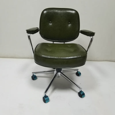 Contemporary Scandinavian Microfiber Leather Metal Square Adjustable Swivel Desk Chair With Backrest Armrests For Home Office