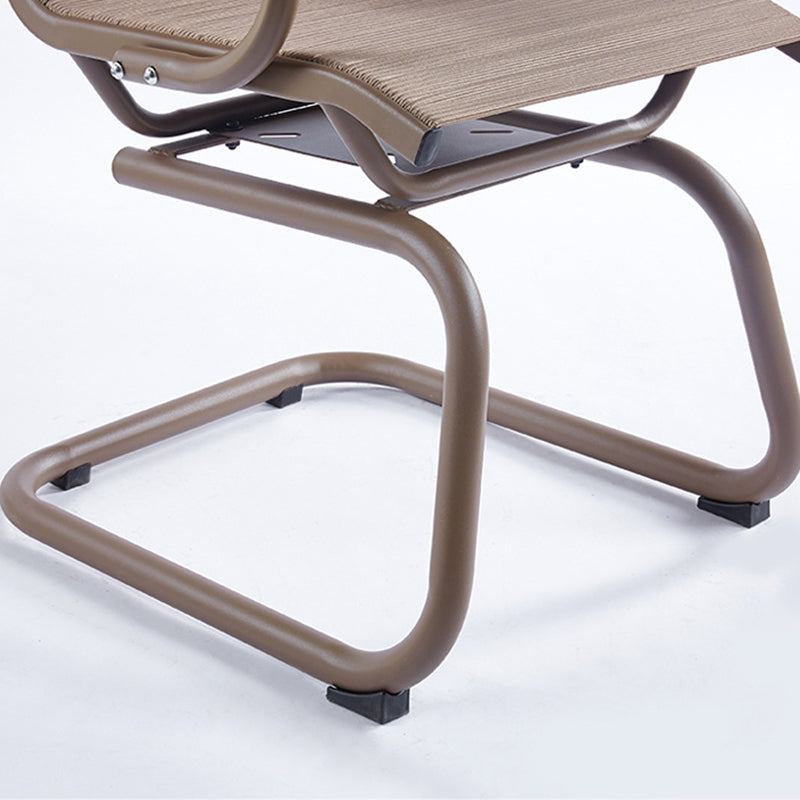 Contemporary Scandinavian Plastic Iron Metal Curved Bow Accent Chair With Backrest Armrests For Living Room