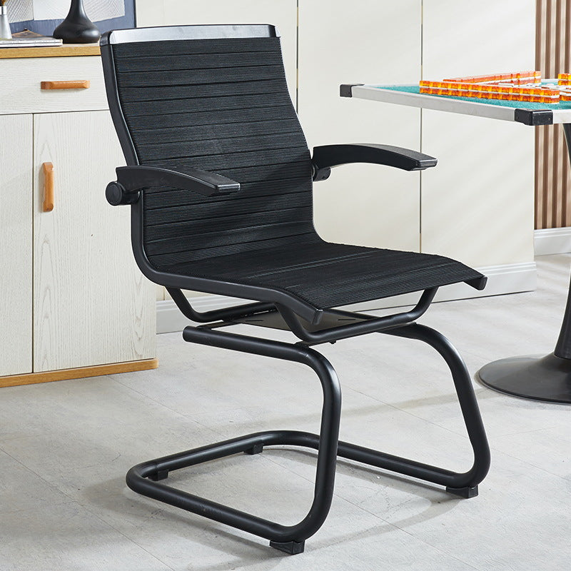 Contemporary Scandinavian Plastic Iron Metal Curved Bow Accent Chair With Backrest Armrests For Living Room