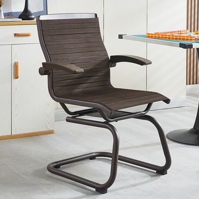 Contemporary Scandinavian Plastic Iron Metal Curved Bow Accent Chair With Backrest Armrests For Living Room