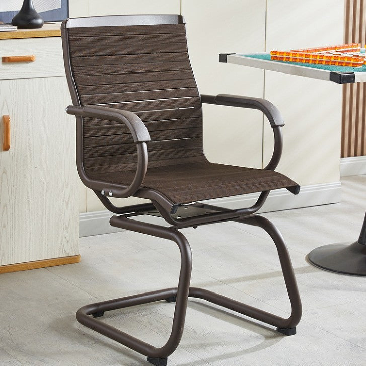 Contemporary Scandinavian Plastic Iron Metal Curved Bow Accent Chair With Backrest Armrests For Living Room