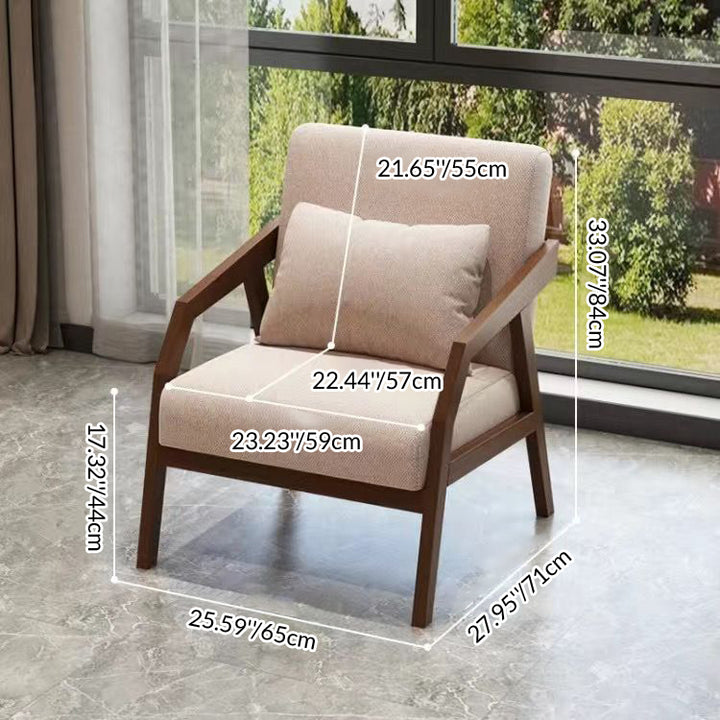 Traditional Vintage Fabric Rubberwood Curved Rectangular Sofa 1/2/3-Seaters Backrest & Armrests For Living Room