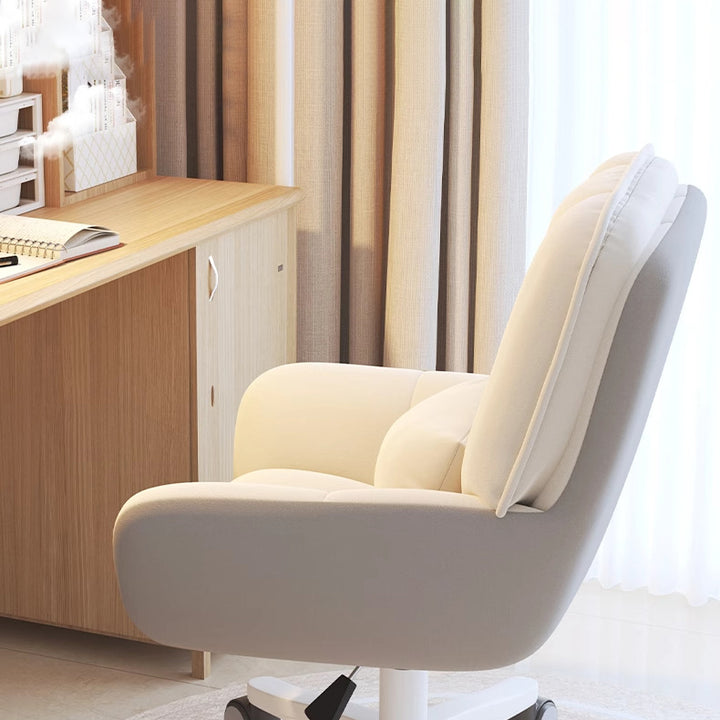Modern Minimalist Penguin Velvet Carbon Steel Square Movable Desk Chair With Backrest For Home Office