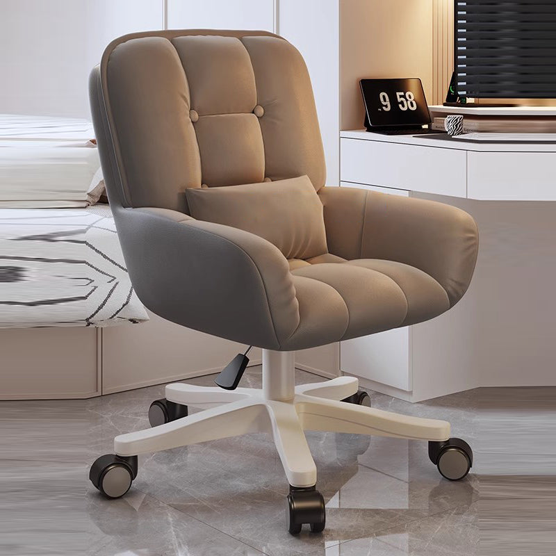 Modern Minimalist Penguin Velvet Carbon Steel Square Movable Desk Chair With Backrest For Home Office