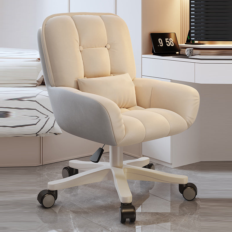 Modern Minimalist Penguin Velvet Carbon Steel Square Movable Desk Chair With Backrest For Home Office