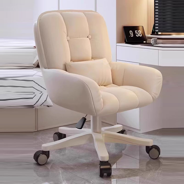 Modern Minimalist Penguin Velvet Carbon Steel Square Movable Desk Chair With Backrest For Home Office