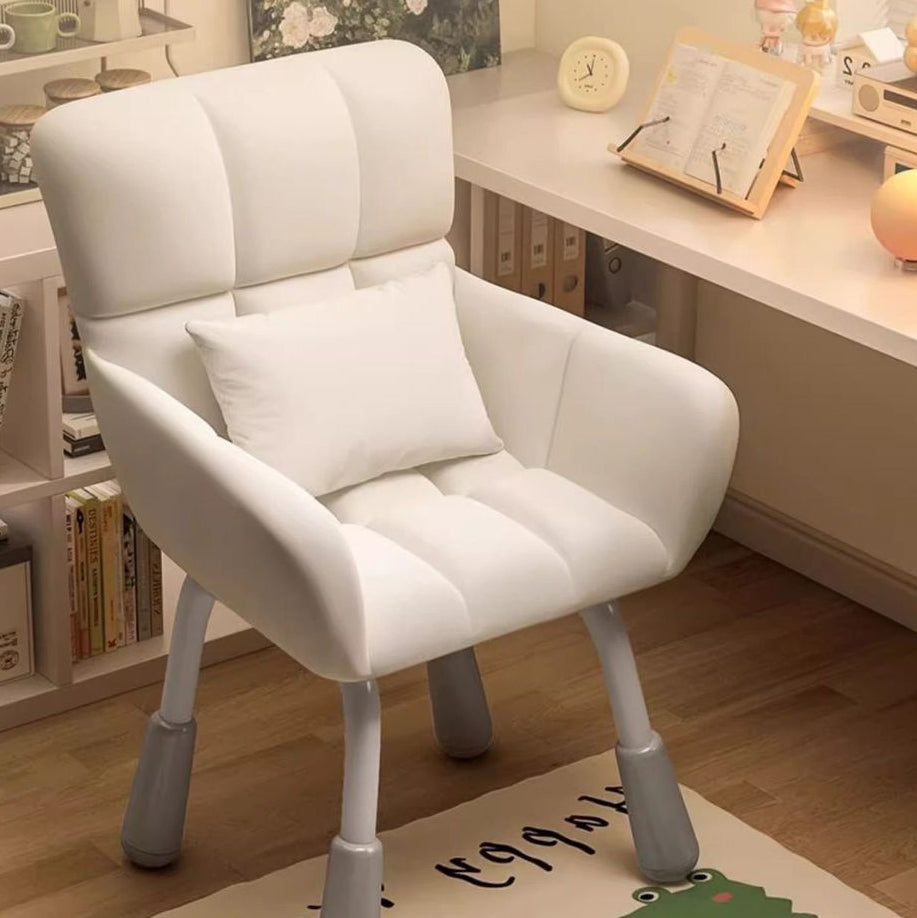 Contemporary Scandinavian Velvet PU Leather Steel Trapezoidal Square Desk Chair With Backrest For Home Office