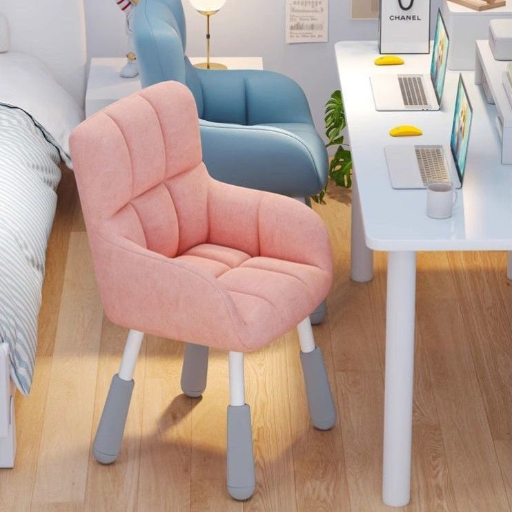 Contemporary Scandinavian Velvet PU Leather Steel Trapezoidal Square Desk Chair With Backrest For Home Office