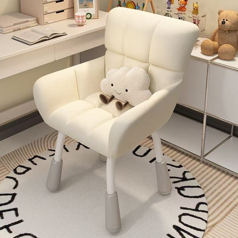 Contemporary Scandinavian Velvet PU Leather Steel Trapezoidal Square Desk Chair With Backrest For Home Office