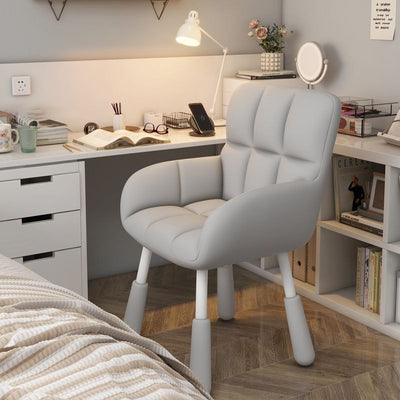 Contemporary Scandinavian Velvet PU Leather Steel Trapezoidal Square Desk Chair With Backrest For Home Office